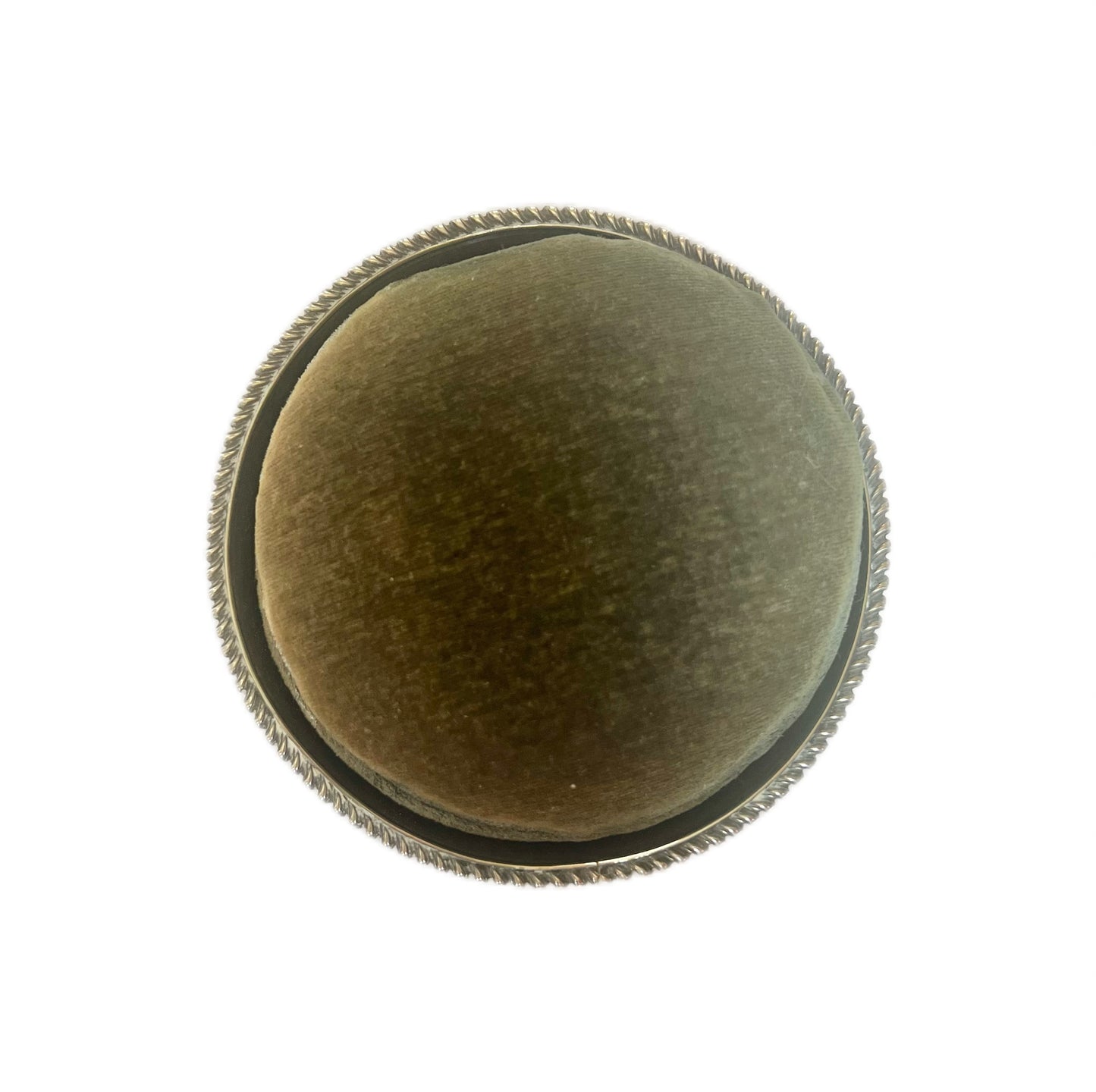 Antique Victorian fabric and sterling silver pincushion, Levi & Salaman