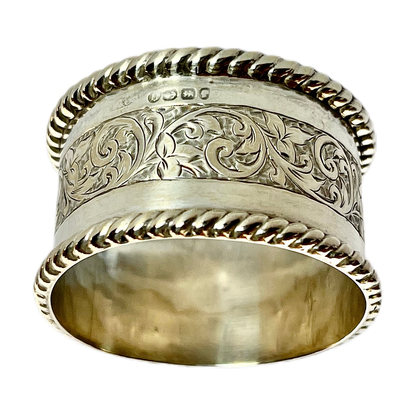 Antique late Victorian sterling silver napkin ring