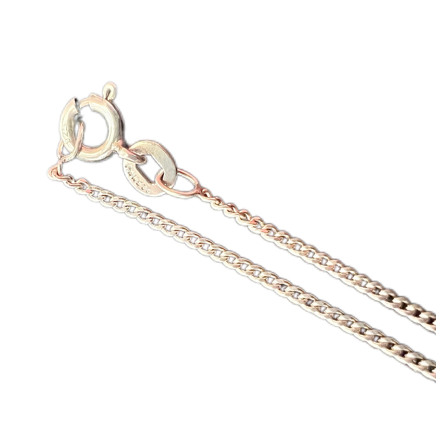 Vintage sterling silver lucky shoe charm pendant with chain