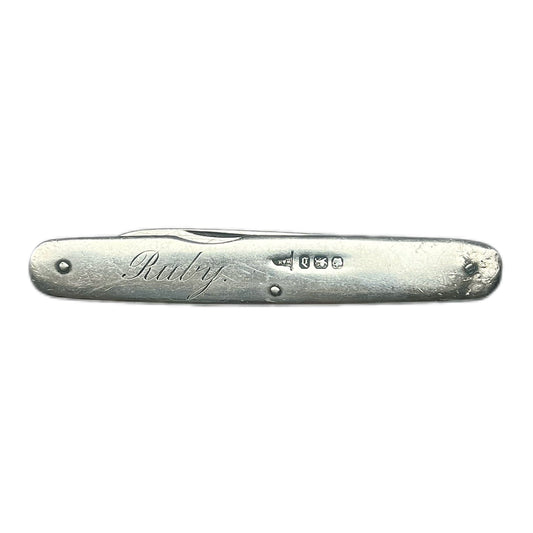 Late Victorian Walker & Hall sterling silver pen knife