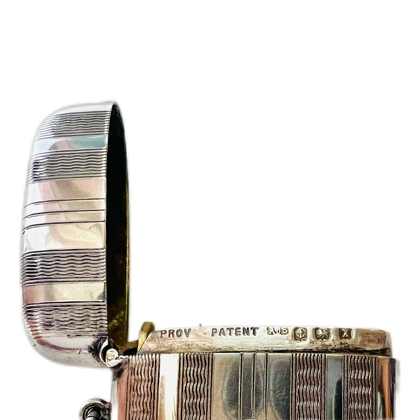 罕见的 1920 年代“Strikeesi”乔治五世纯银火柴盒，附原装卡片