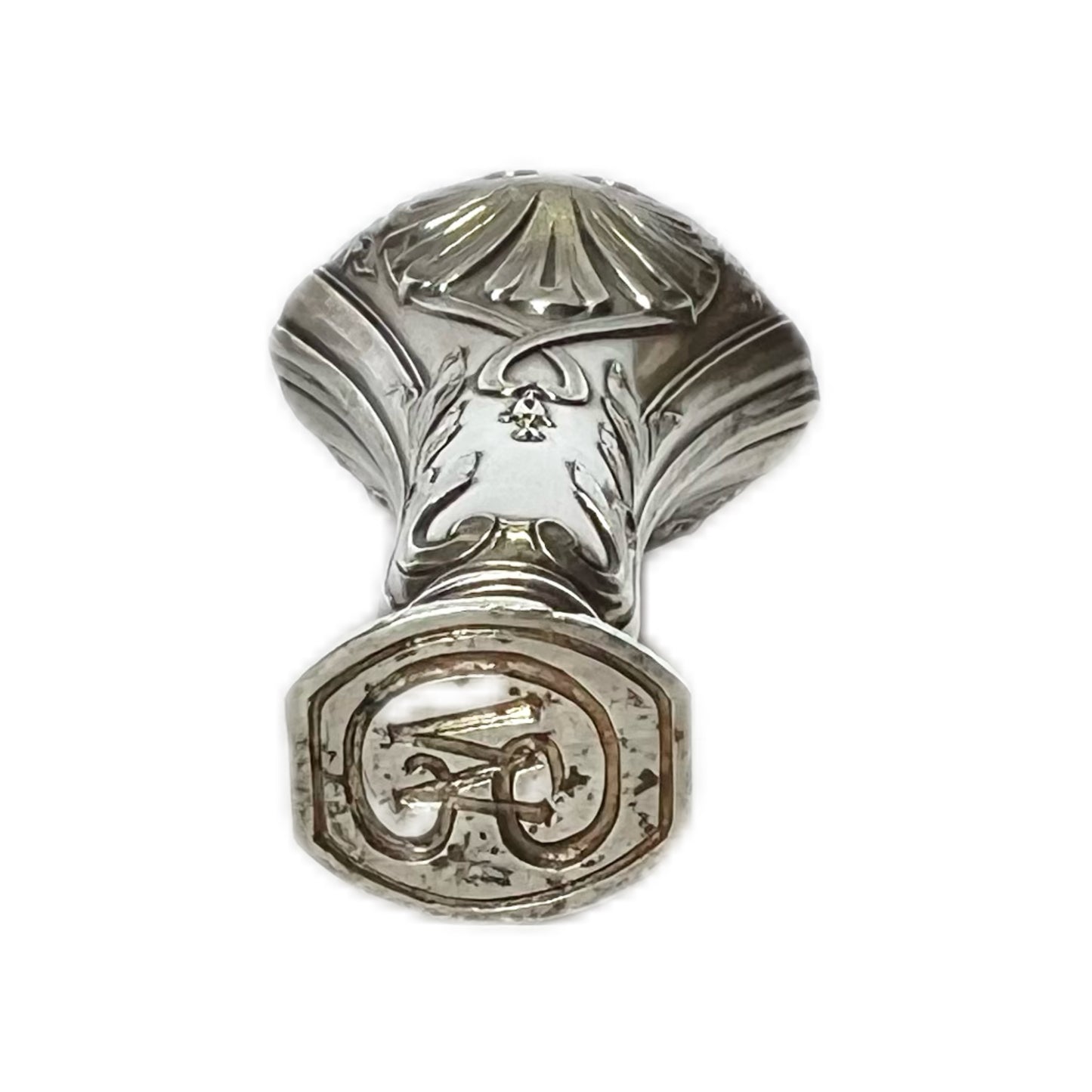 Antique 1900s French .950 silver seal with original retailer’s case