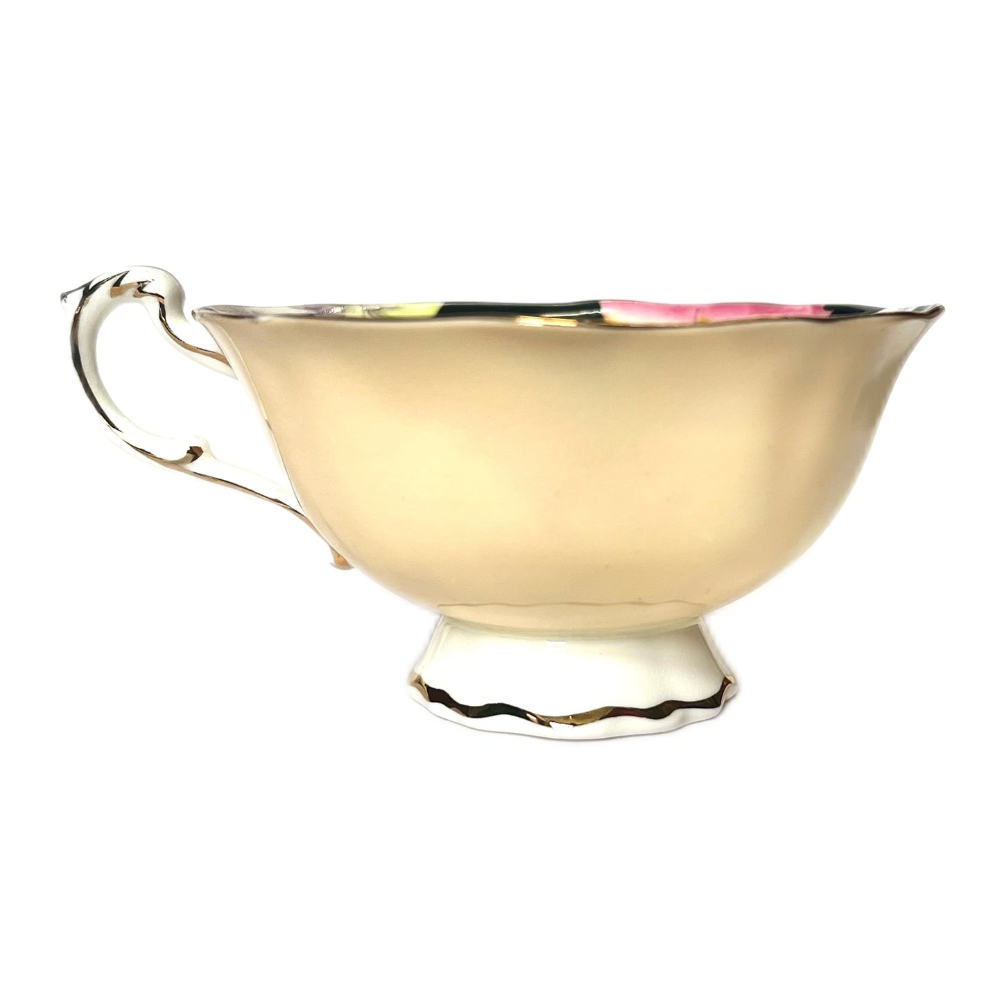 Near antique 1930s Paragon Yellow Pansy teacup and saucer as found