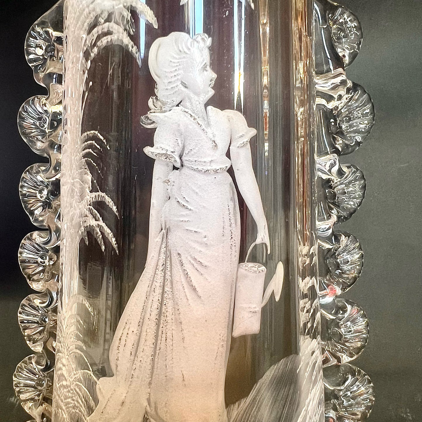 Antique Mary Gregory hand-blown glass vase