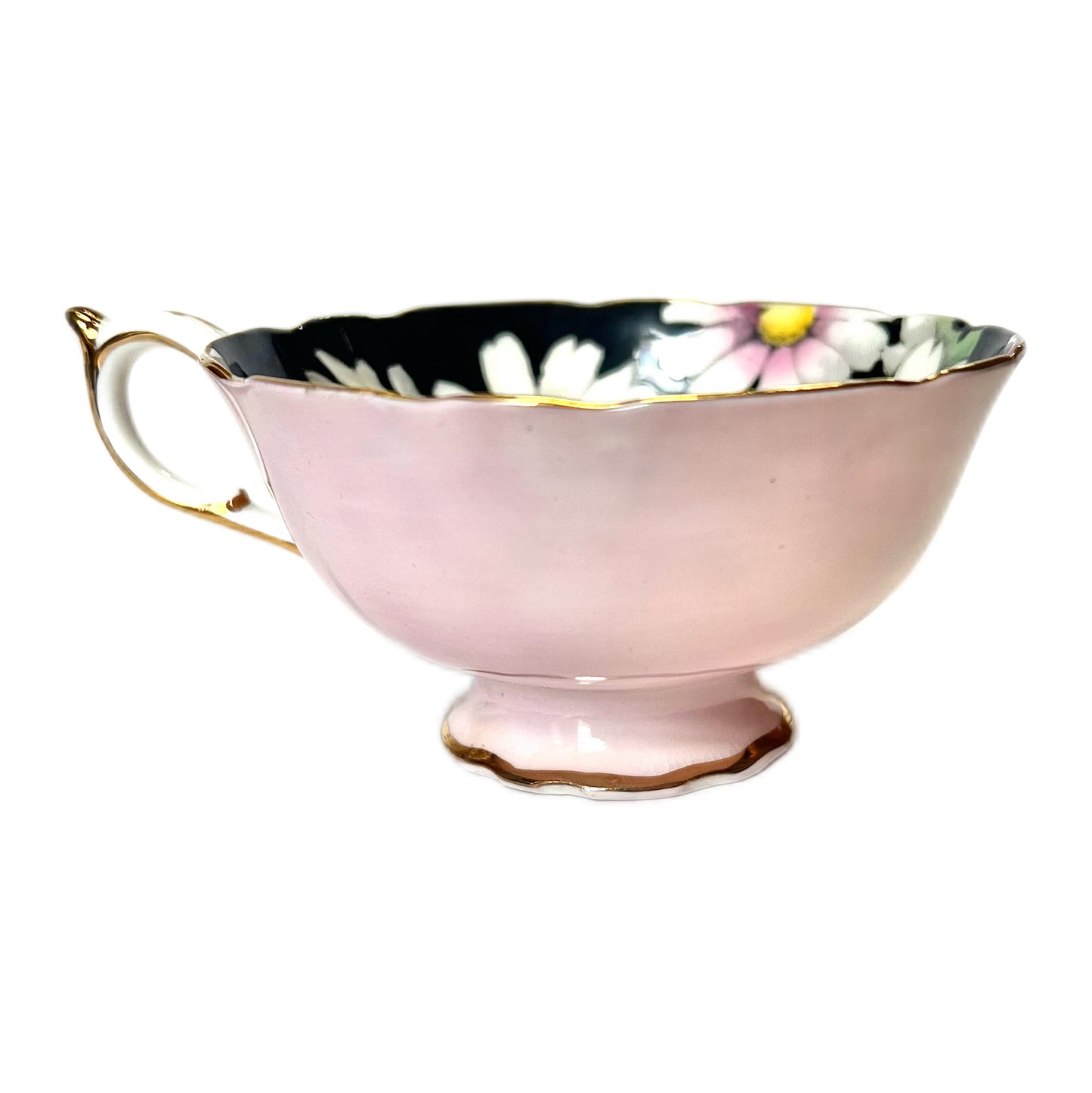 Near antique 1930s Paragon Pink Daisy teacup and saucer as found
