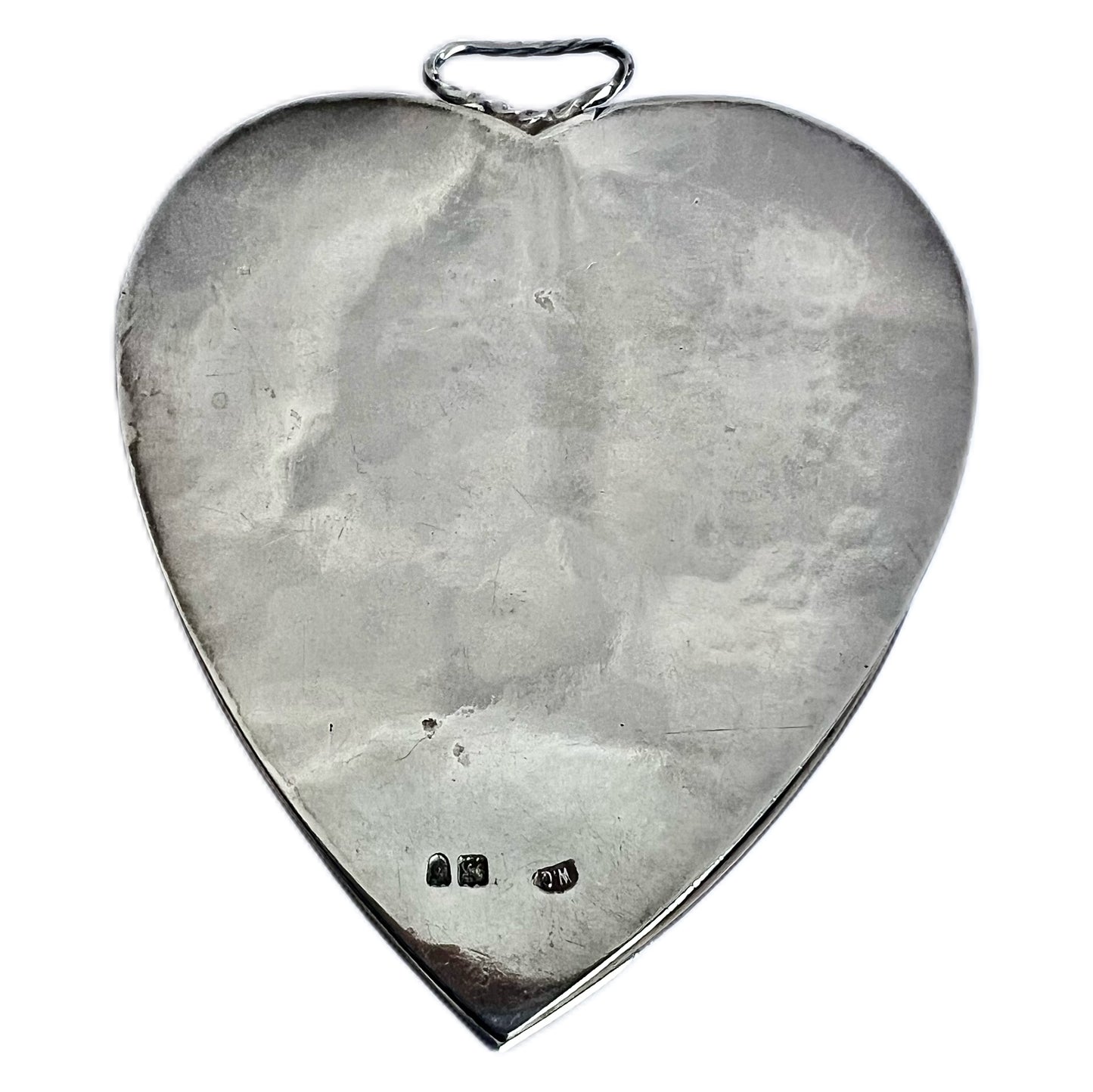 Antique Victorian sterling silver heart shaped novelty desk accessory/ clip, William Comyns