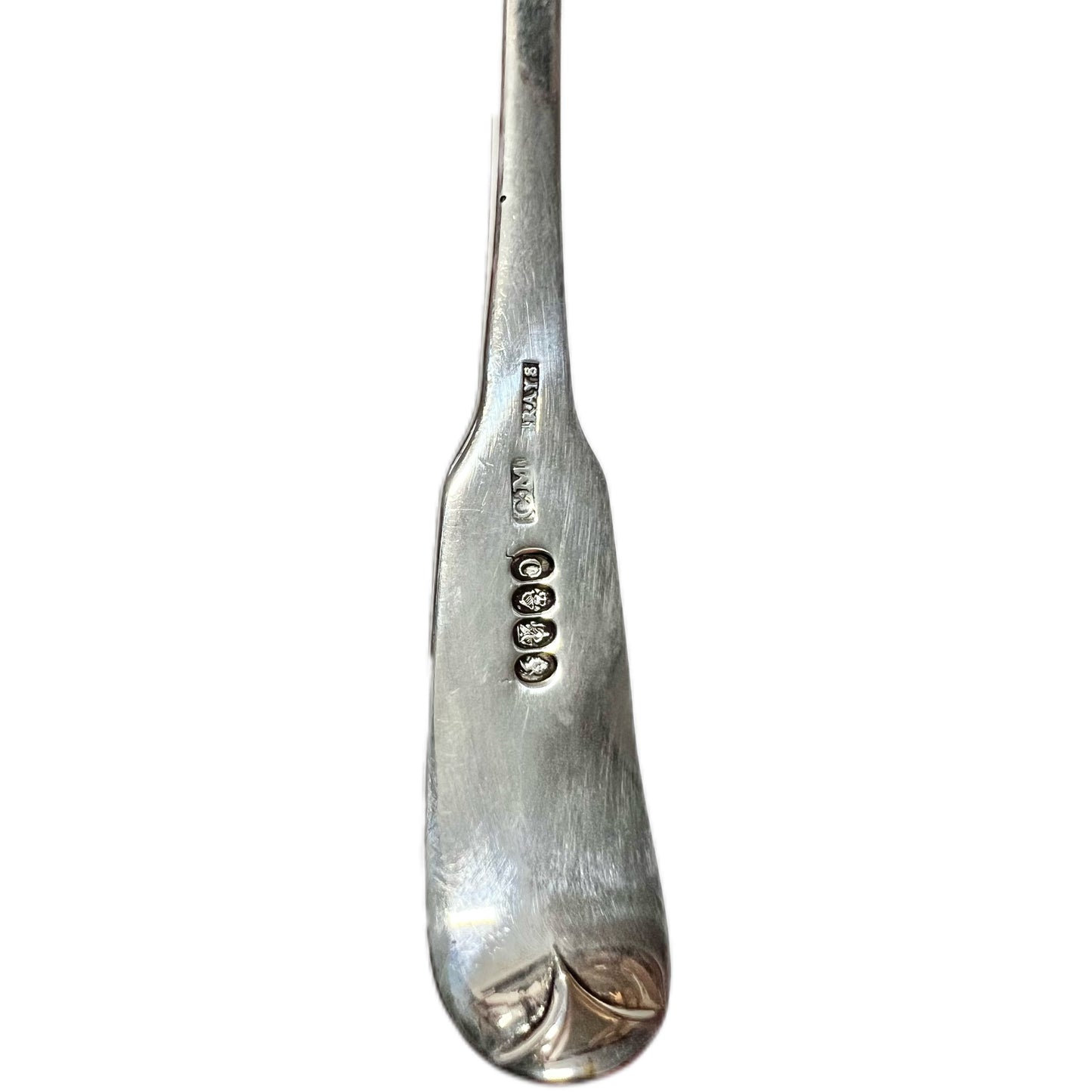 Antique Irish sterling silver sauce ladle. Dublin, 1823, Charles Marsh