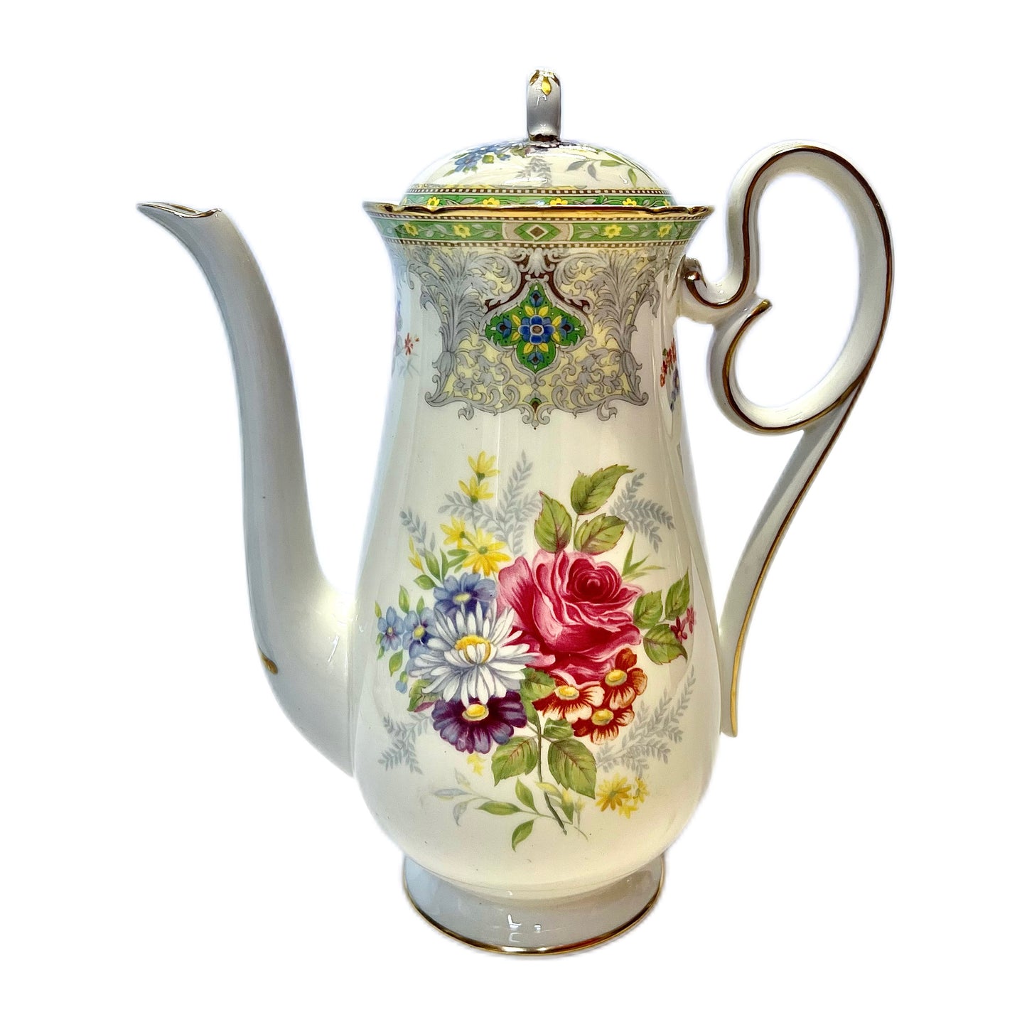 Vintage near Antique 1930s Shelley England “Georgian” pattern coffee pot