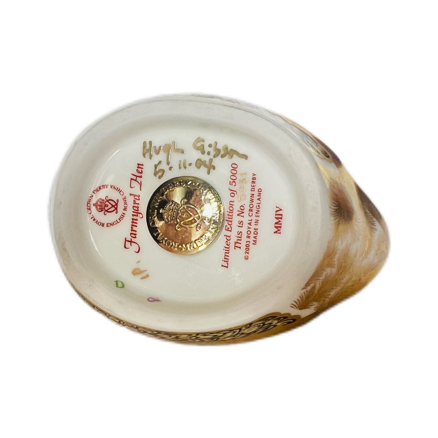 皇家皇冠德比复古“农场母鸡”镇纸摆件，品质上乘