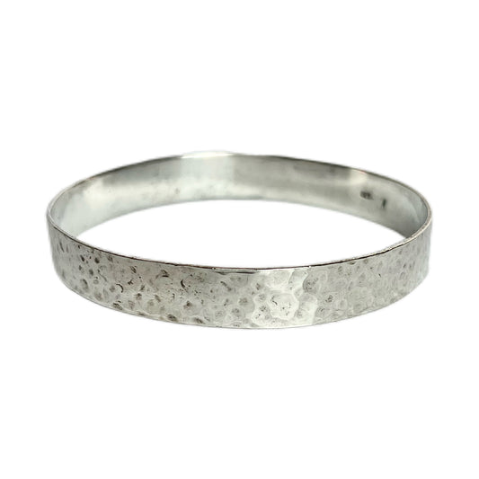 Vintage hand-planished sterling silver bangle bracelet