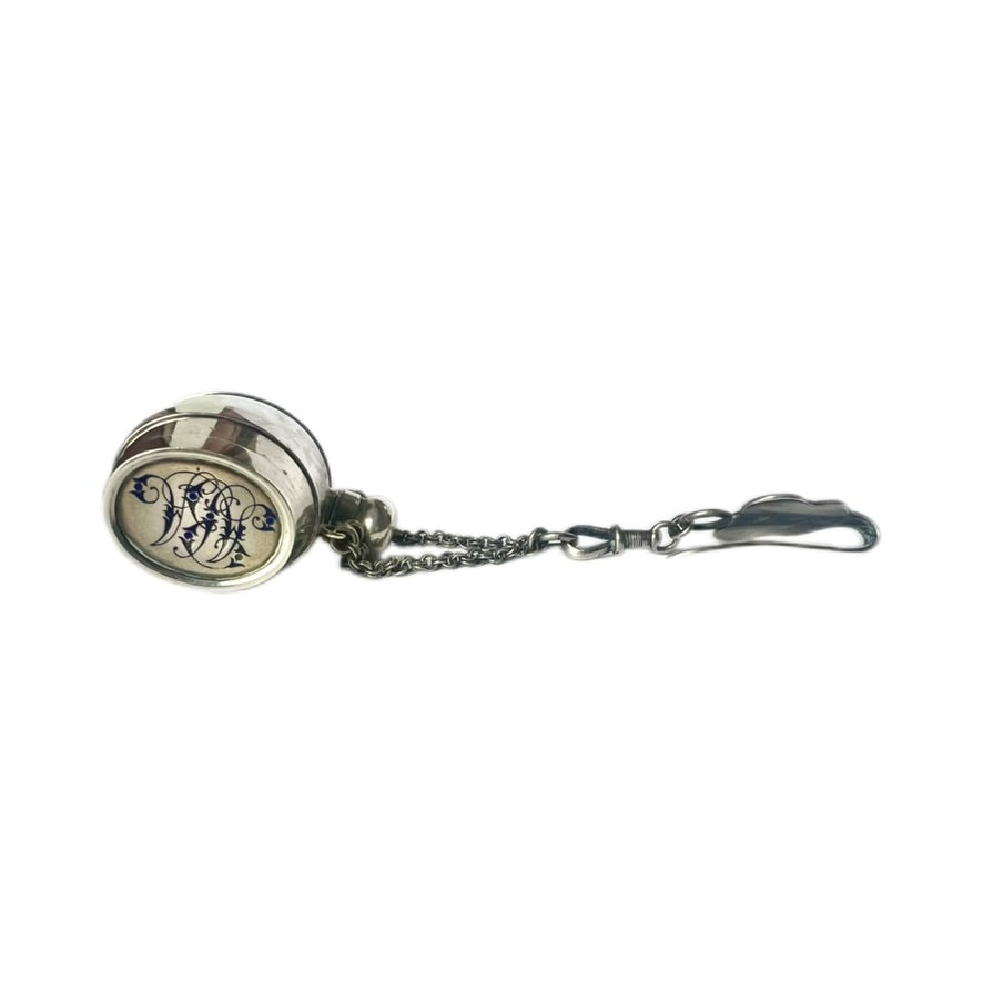 Victorian Leuchars & Sons sterling silver combination barrel -form scent bottle, pill box & vinaigrette by Jane Brownett