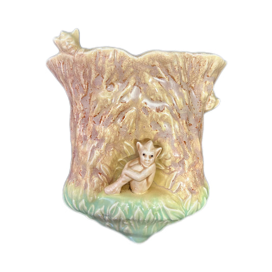 Vintage 1930s Sylvac Pixie wall pocket vase