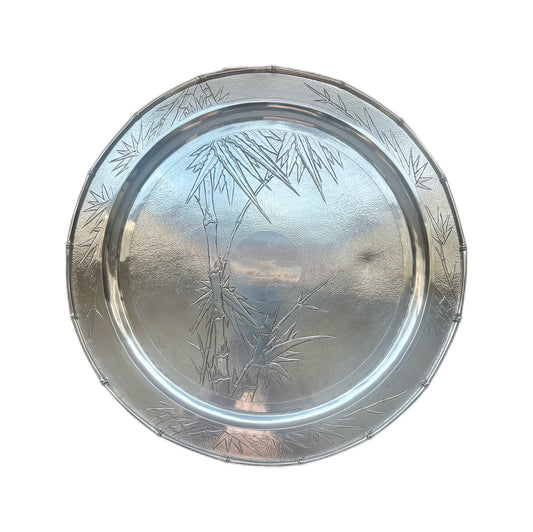 Antique Chinese export tray circa early 20th century with marks for Nanking Store, Shanghai