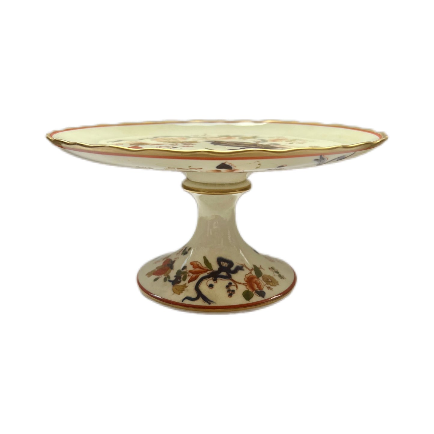 Antique English Imari ceramic cake stand circa early to mid 19th century, Staffordshire