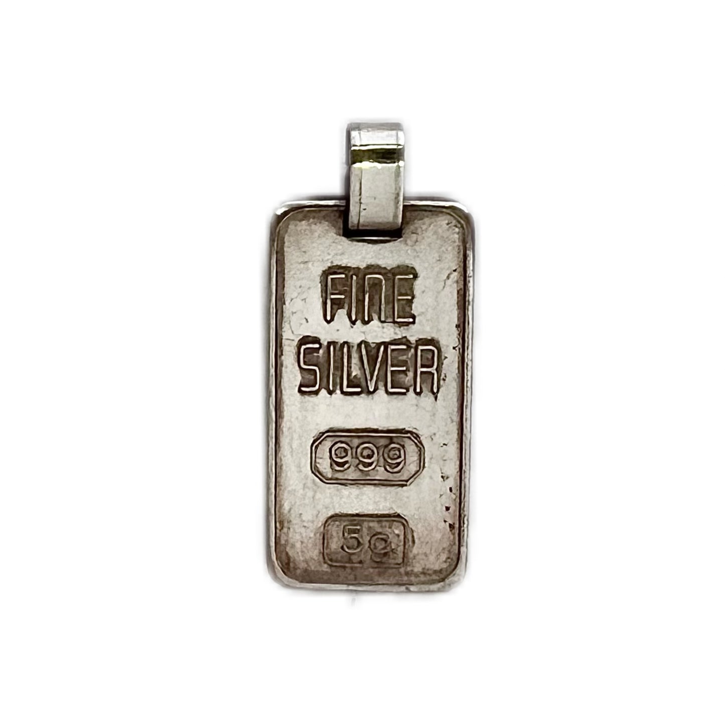 Vintage .999 silver ingot pendant