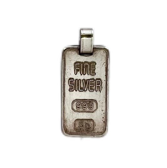 Vintage .999 silver ingot pendant