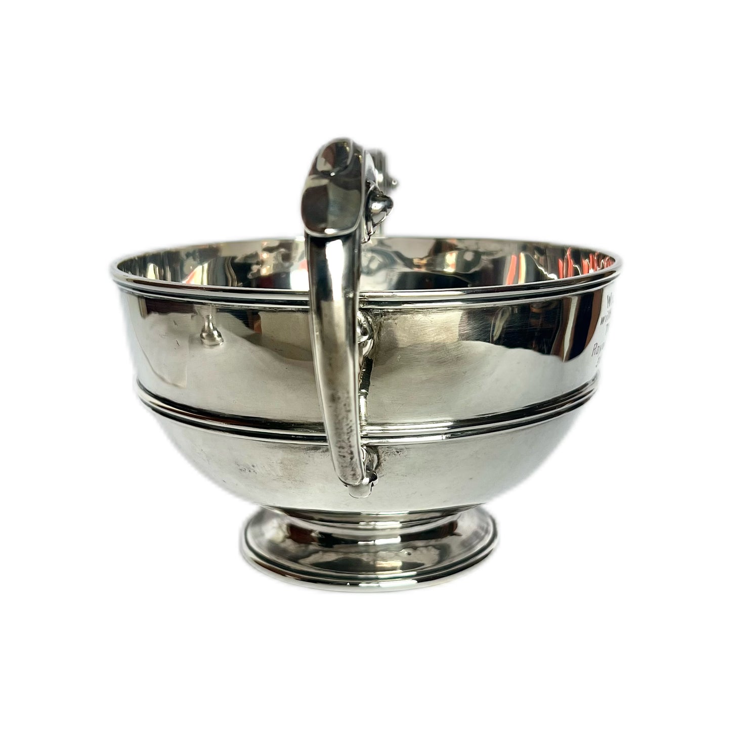 Antique sterling silver twin-handled presentation Rosebowl