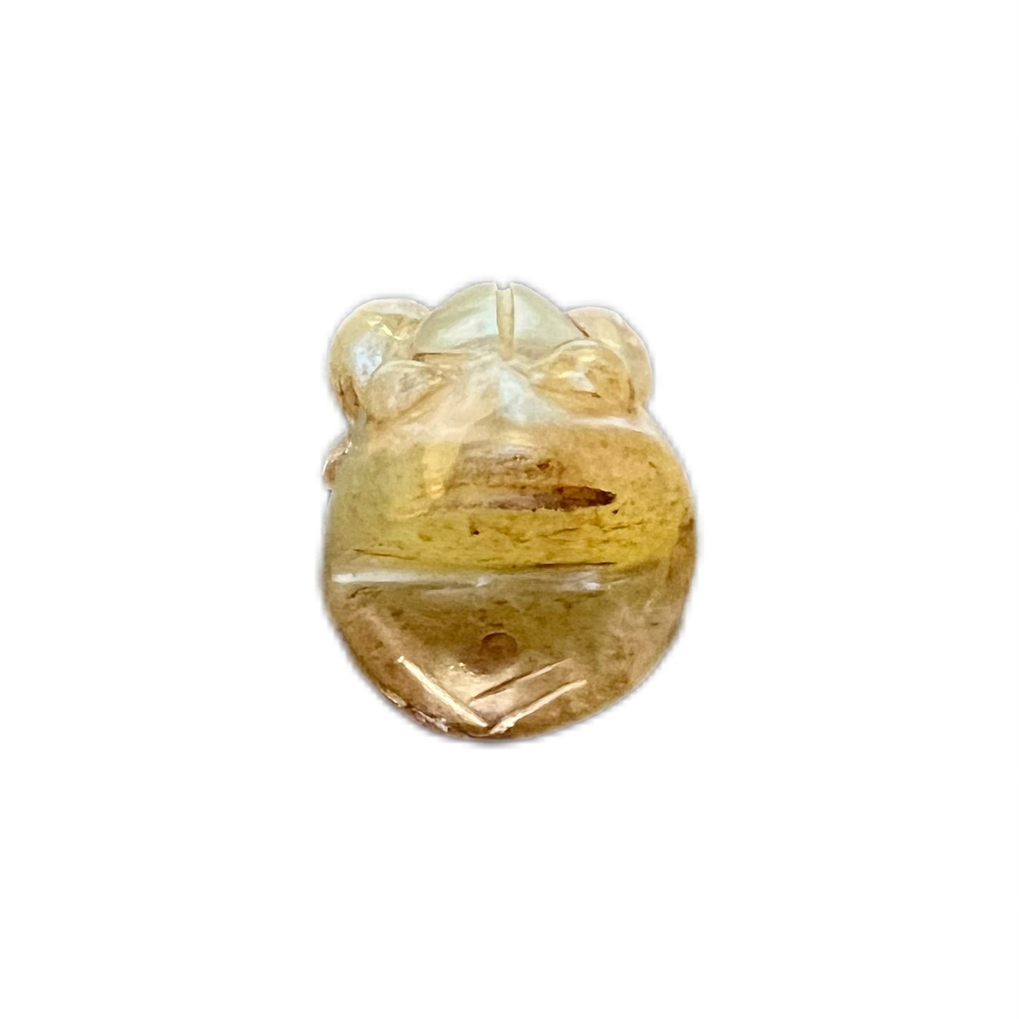 Vintage nephrite celadon jade carved frog pendant