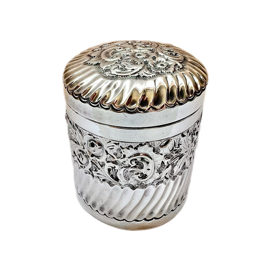 Late Victorian repousse sterling silver trinket box