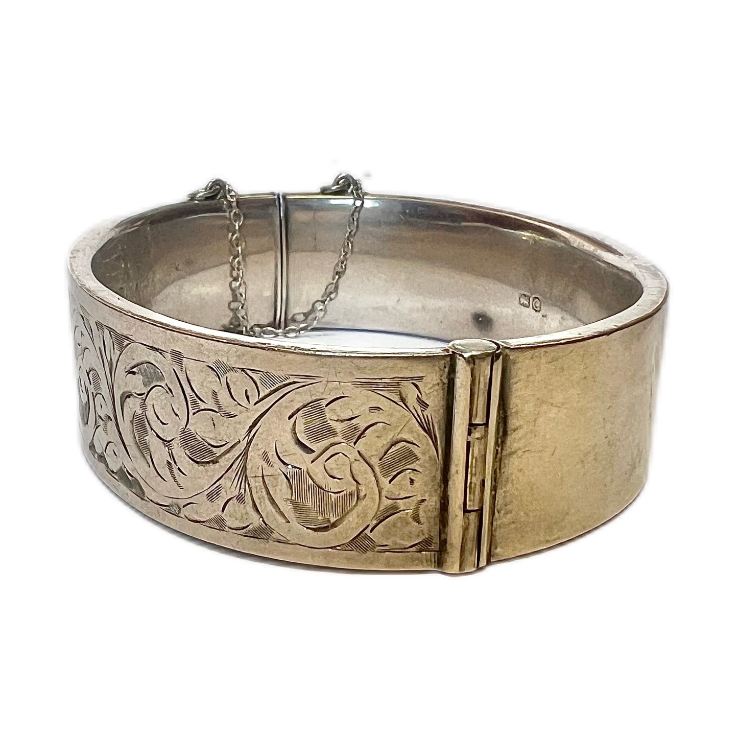 Antique Victorian sterling silver bangle, Chester, 1886