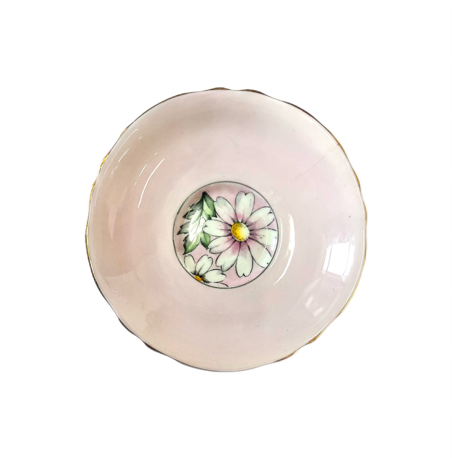 Near antique 1930s Paragon Pink Daisy teacup and saucer as found