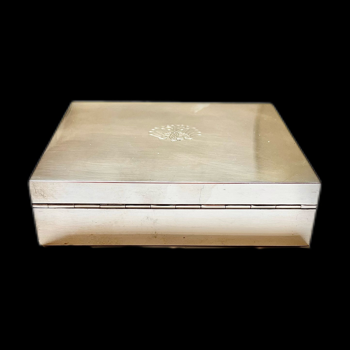 Late 20th century German sterling silver cedar-lined casket presented by President Richard Karl von Weizsäcker