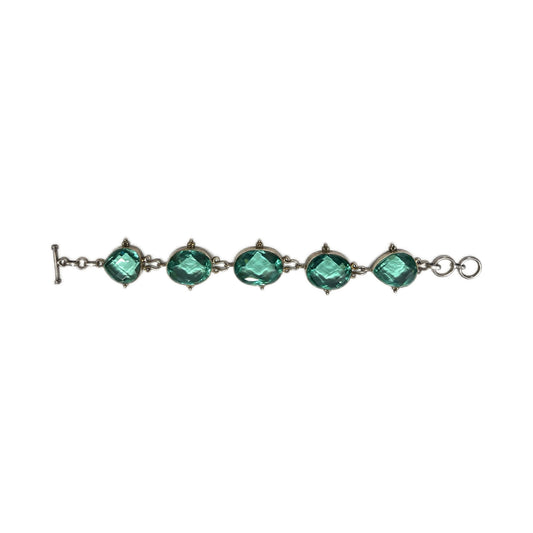 Vintage apatite briolette and sterling silver bracelet