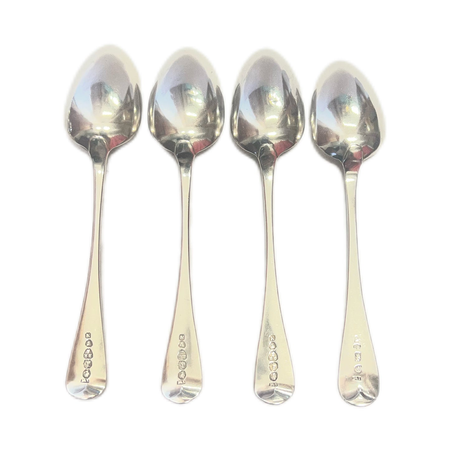 Four 19th century Newcastle sterling silver teaspoons