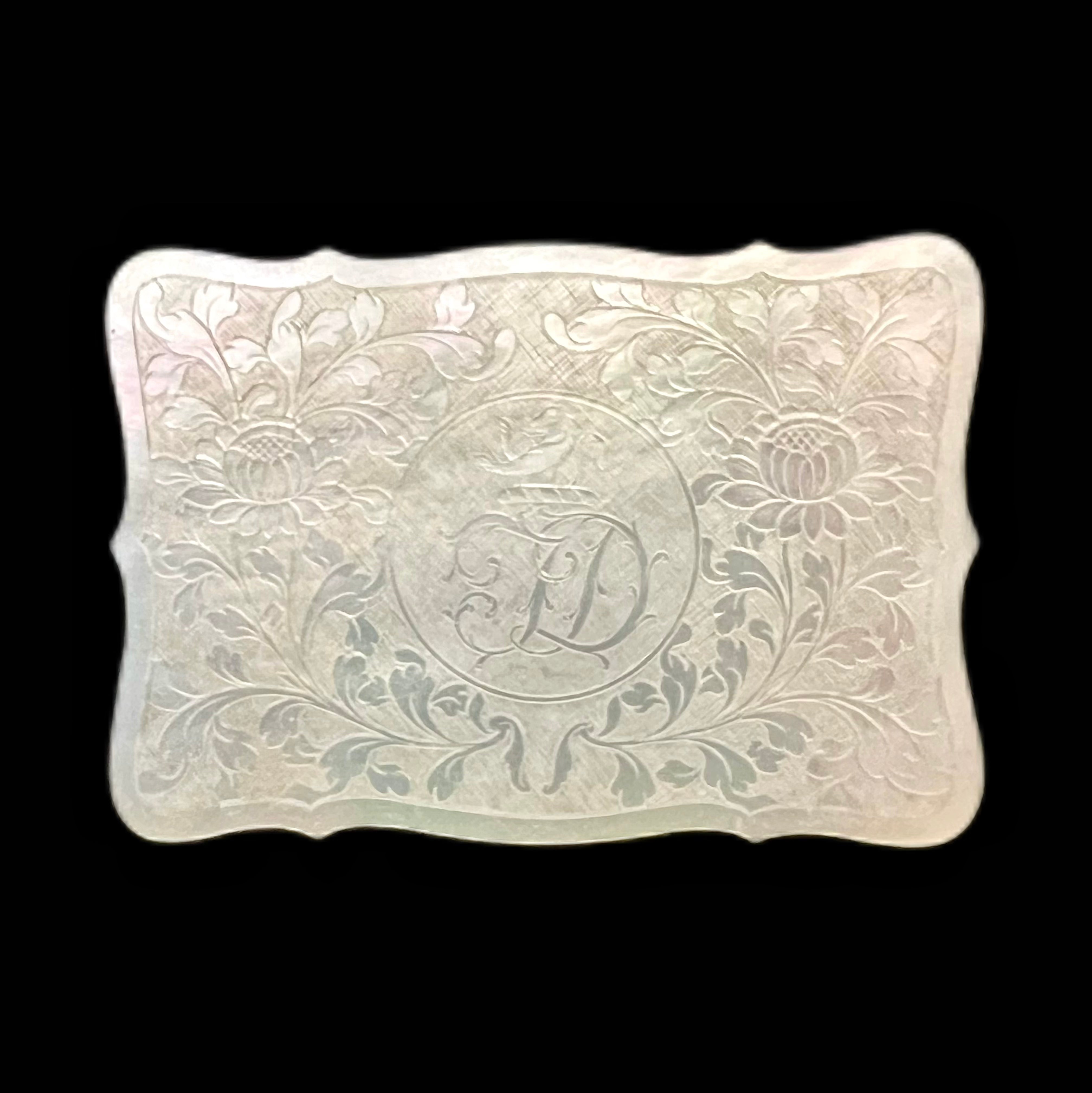 Antique Regency period crested rectangular mother-of-pearl gaming token ...