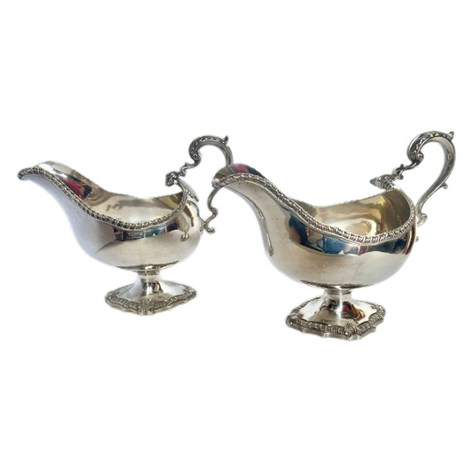 Substantial and late Victorian sterling silver saucières