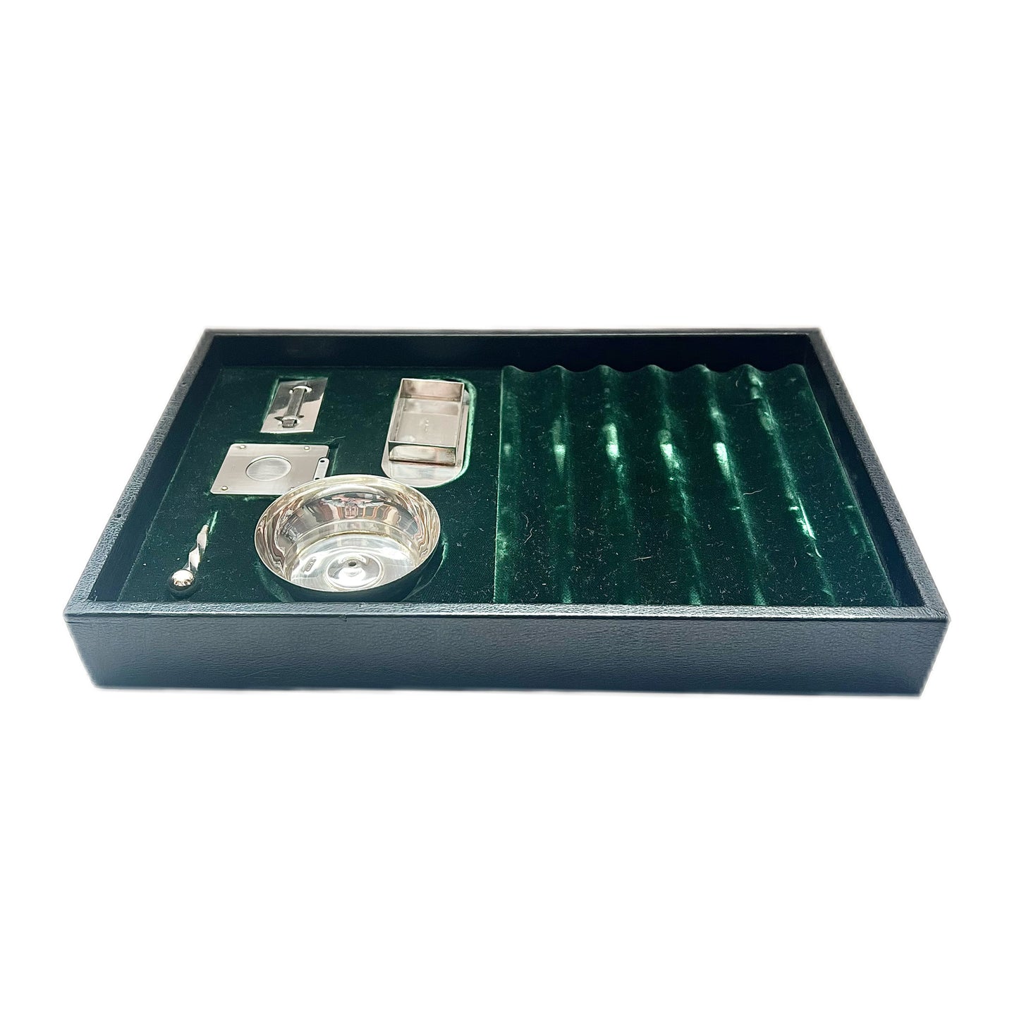 Fine English sterling silver gentleman’s smoking set