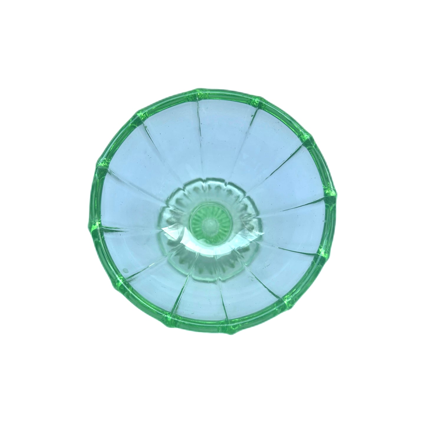 Art Deco uranium glass parfait dish circa 1930s to 1940s