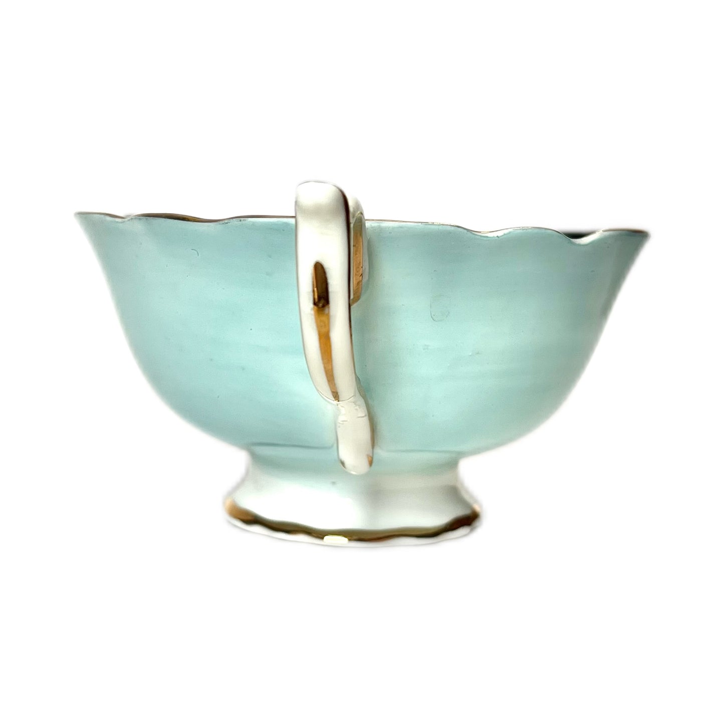 Near antique 1930s Paragon Blue Pansy teacup and saucer as found