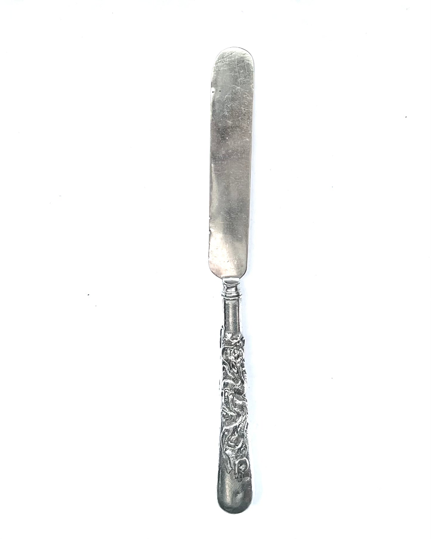 Antique Japanese export silver butter spreader by Bisansha 美産舎, Yokohama