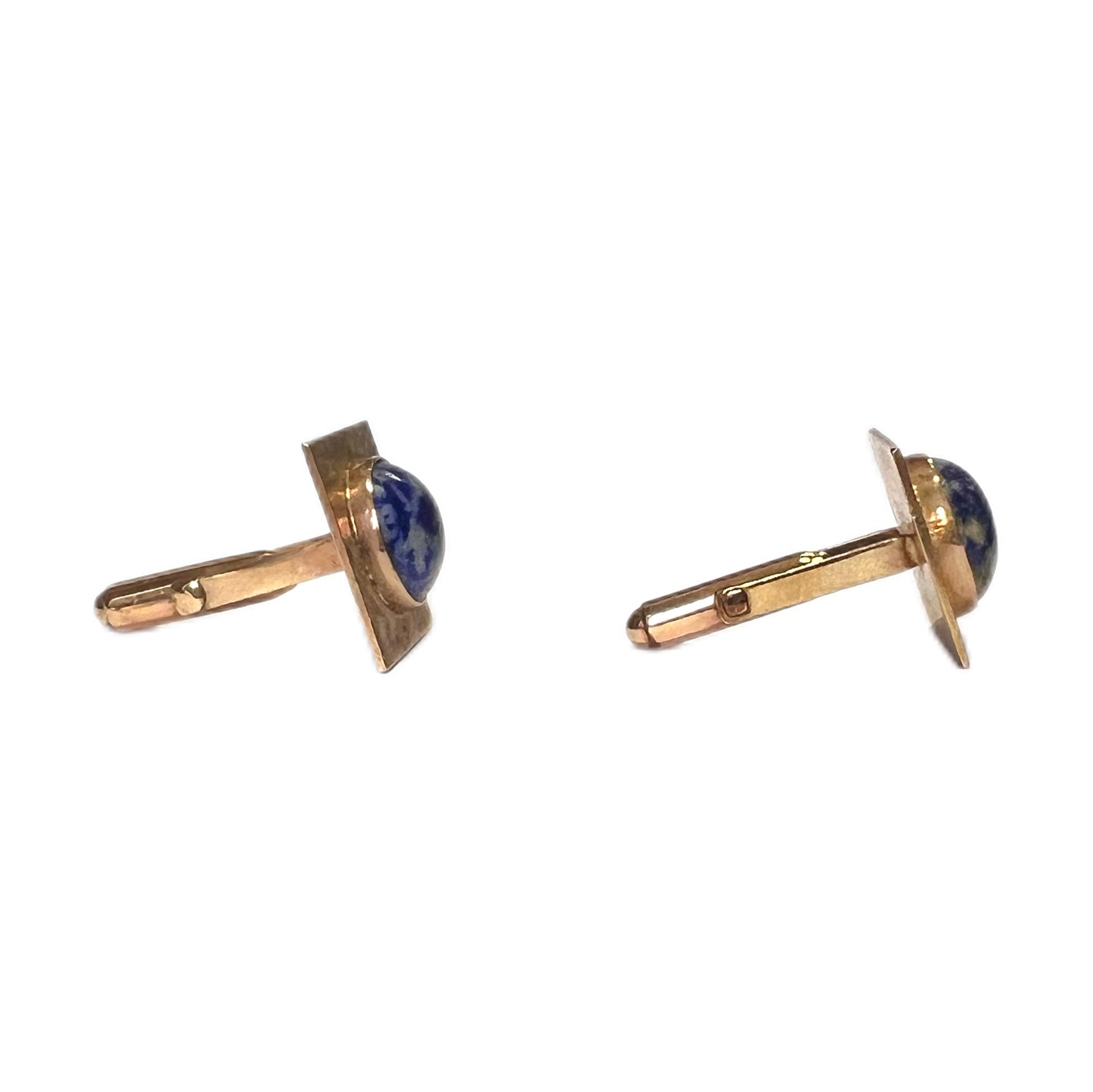 Vintage 9ct yellow gold and lapis cufflinks