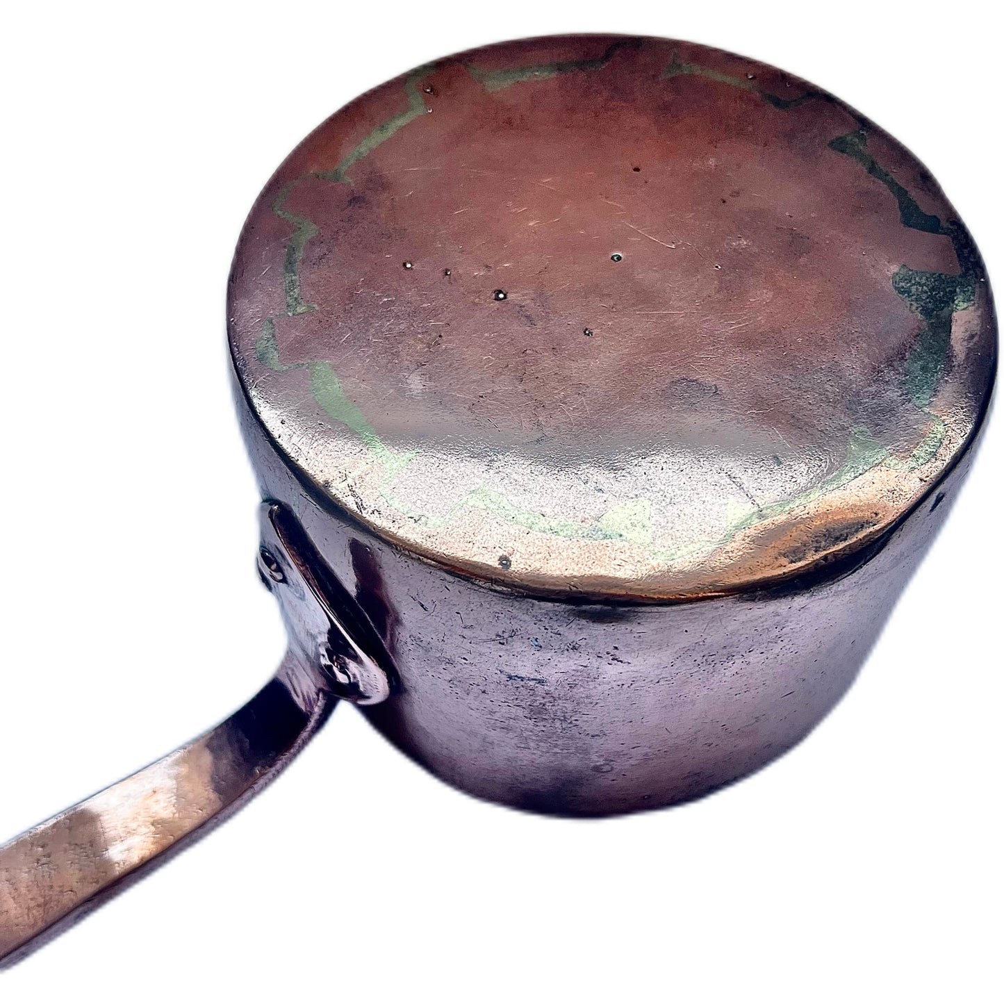 Antique late 18th to early 19th century European solid copper saucepan