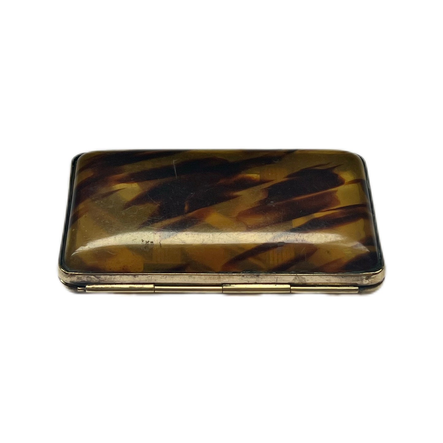 Antique Edwardian to Art Deco faux tortoiseshell celluloid cigarette case