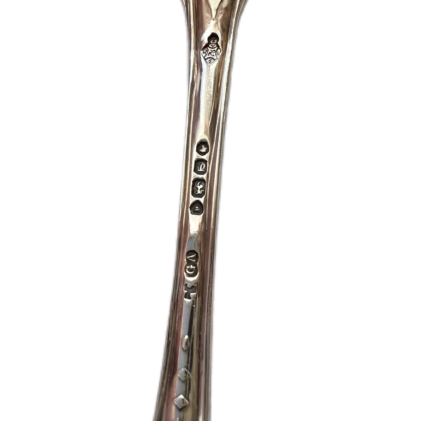 Scarce set of 6 Chawner & Co. antique sterling Straight Tudor pattern teaspoons