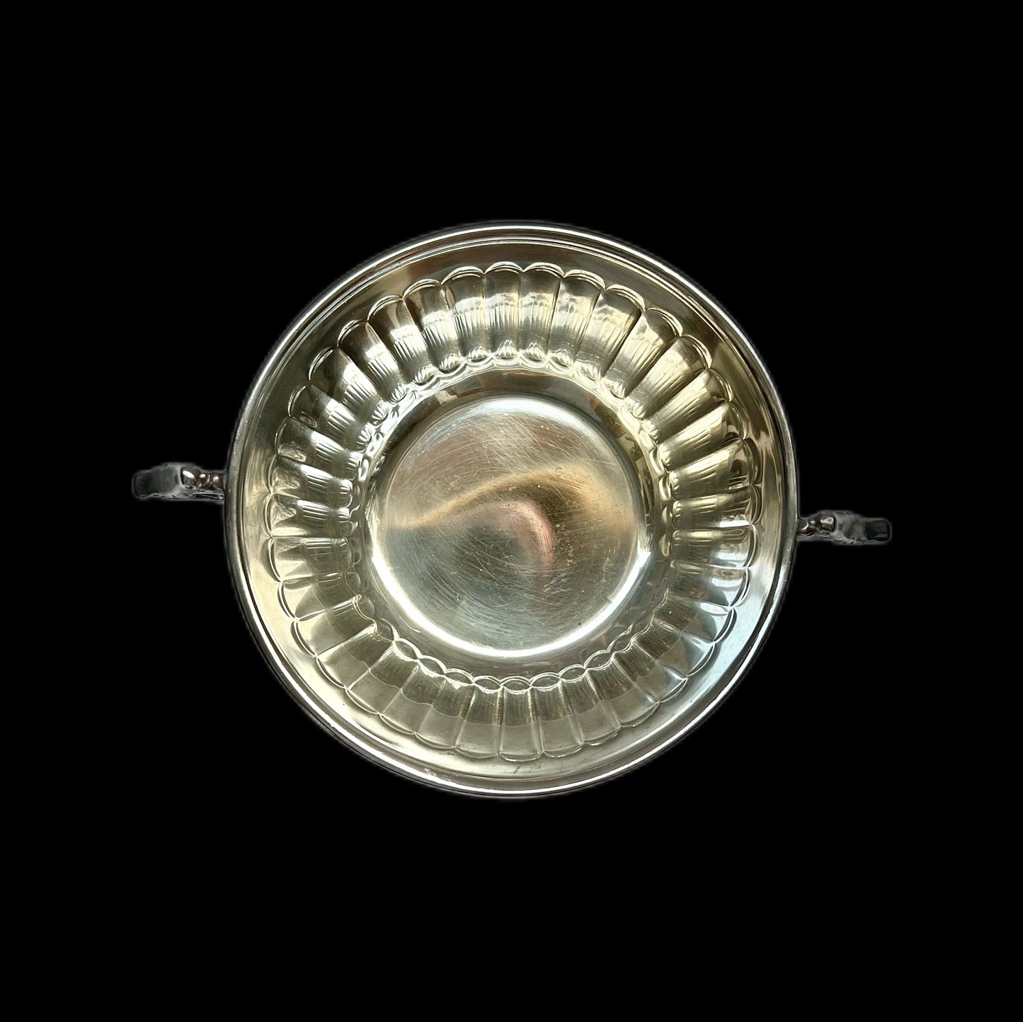 Midcentury Mexican sterling silver double peacock handled bowl by AOM for Tane Orfebres