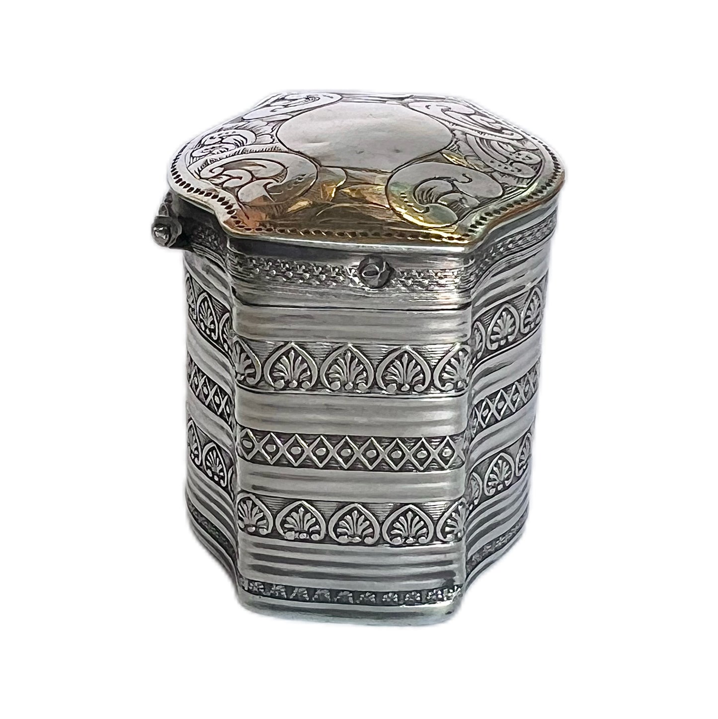 Mid 19th century Dutch .833 silver peppermint box / pillbox / snuffbox