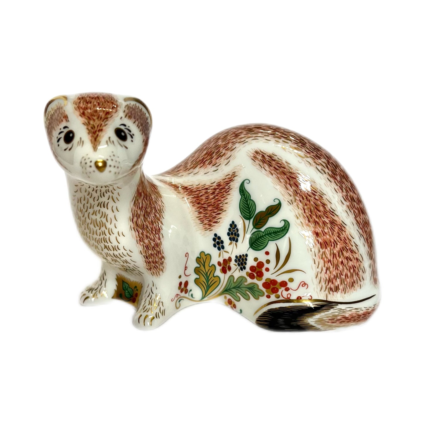 Vintage Royal Crown Derby ‘Southwell Stoat’ paperweight figurine, 1 st quality