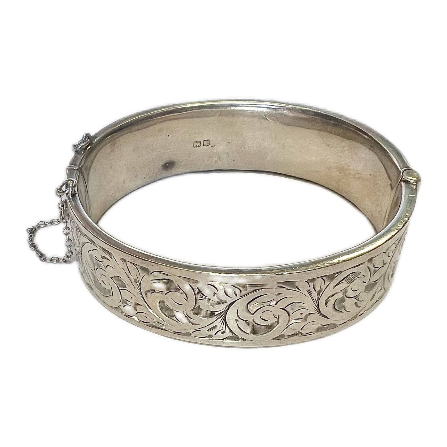 Antique Victorian sterling silver bangle, Chester, 1886