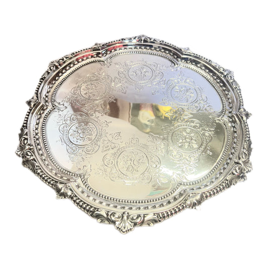 Substantial Victorian Martin, Hall & Co sterling silver salver