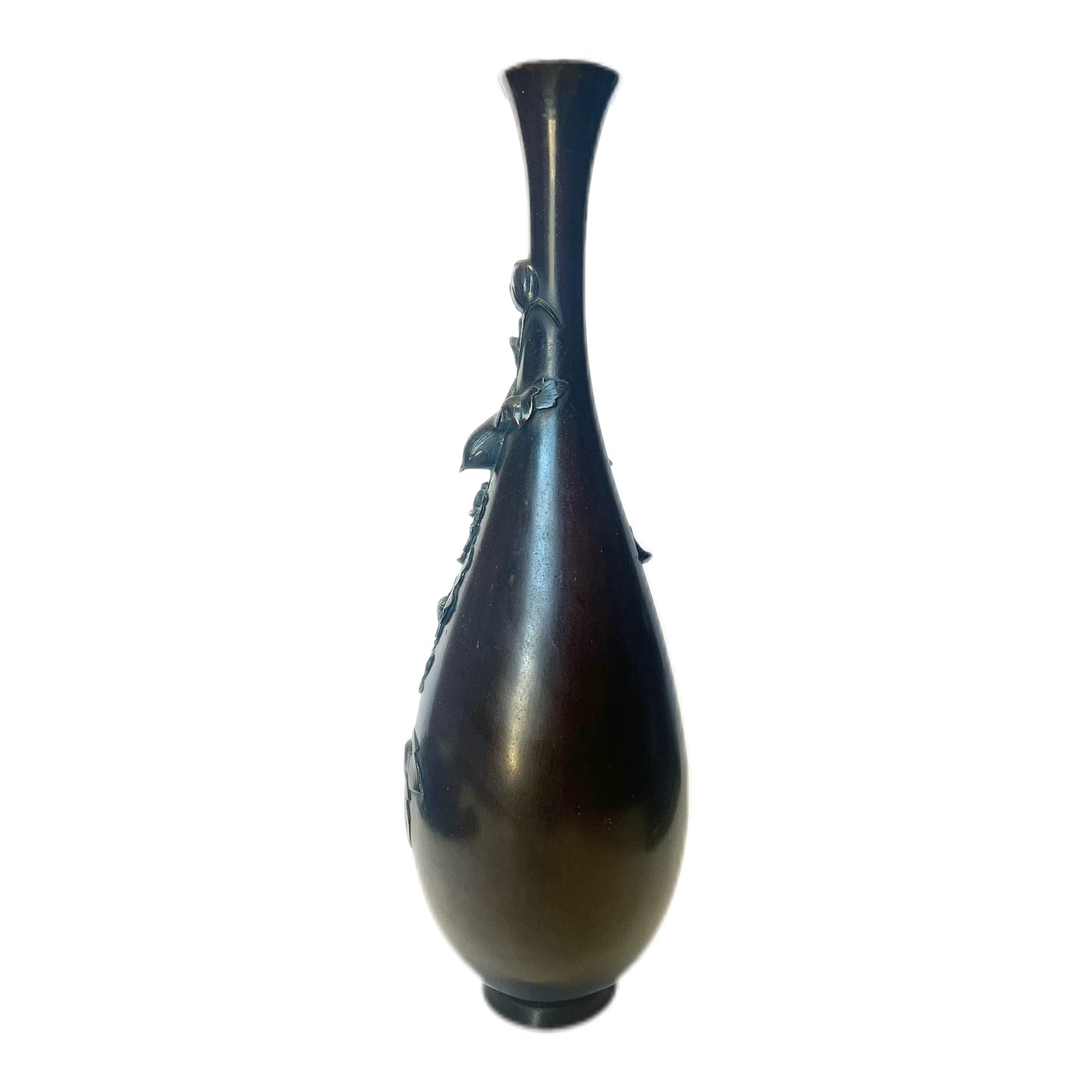 Antique 19th century Edo period Japanese bronze vase by Juko Toshimitsu (signed Juko)