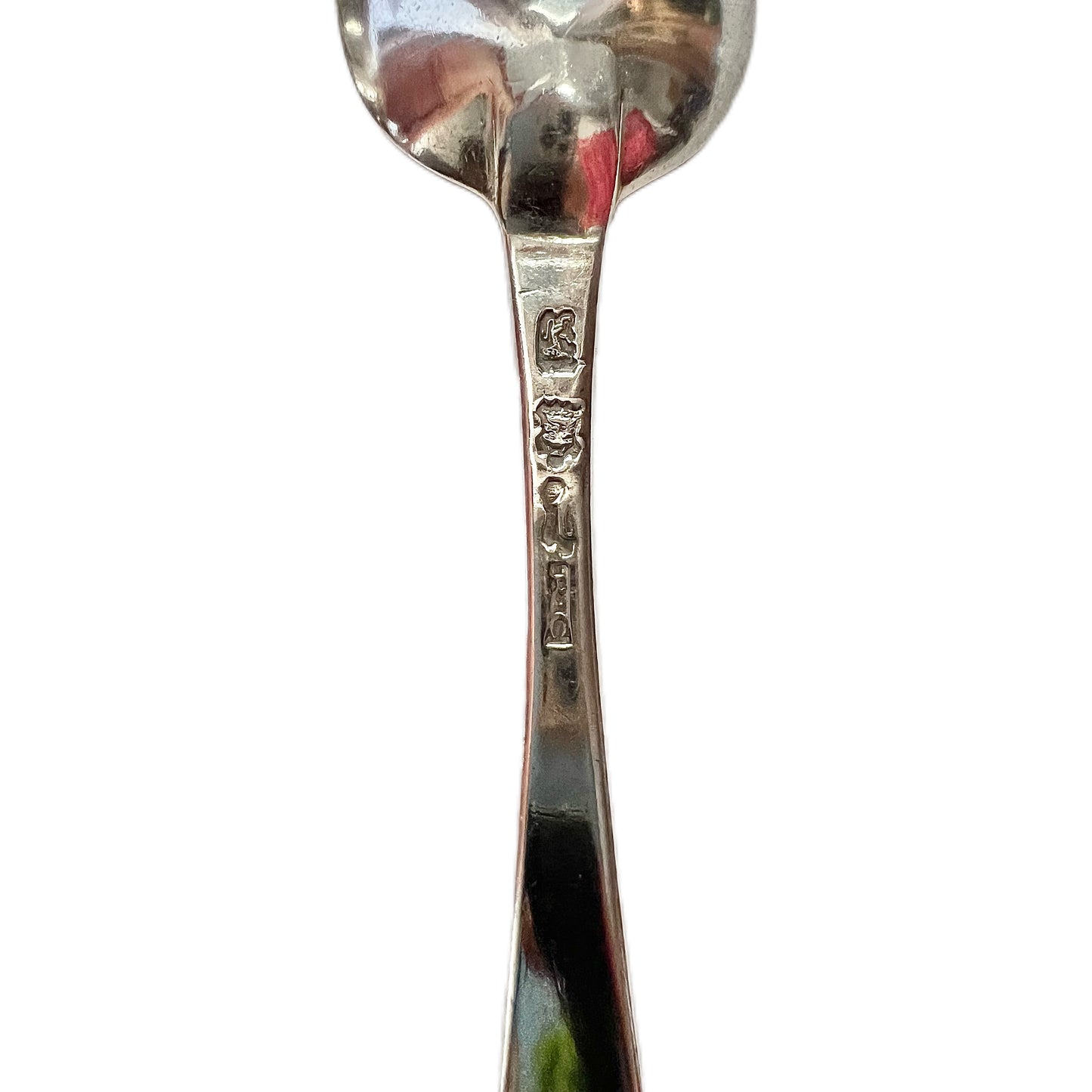 Pair of antique George II crested sterling silver tablespoons