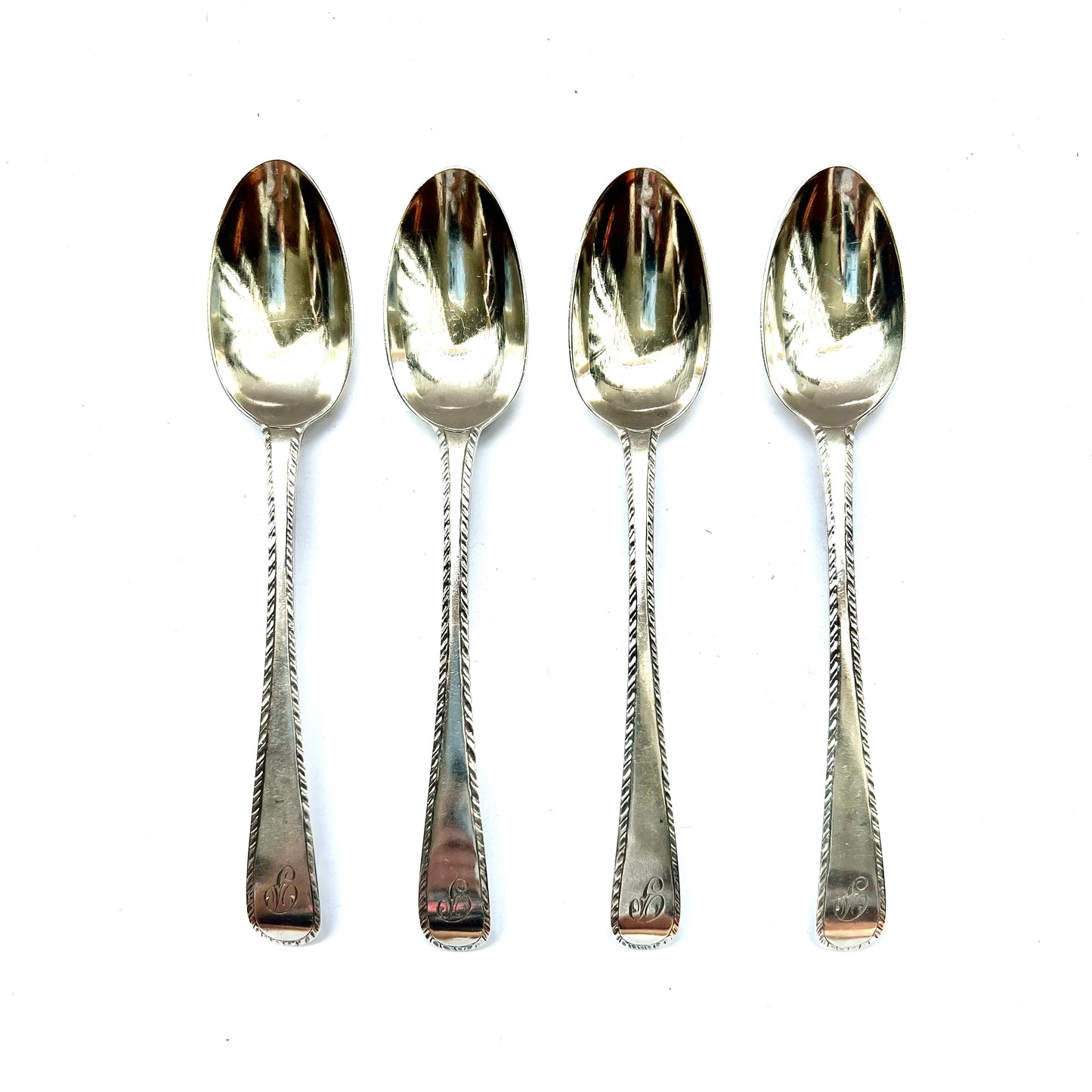 Set of 4 George III Silver Teaspoons by Hester Bateman London, 1783