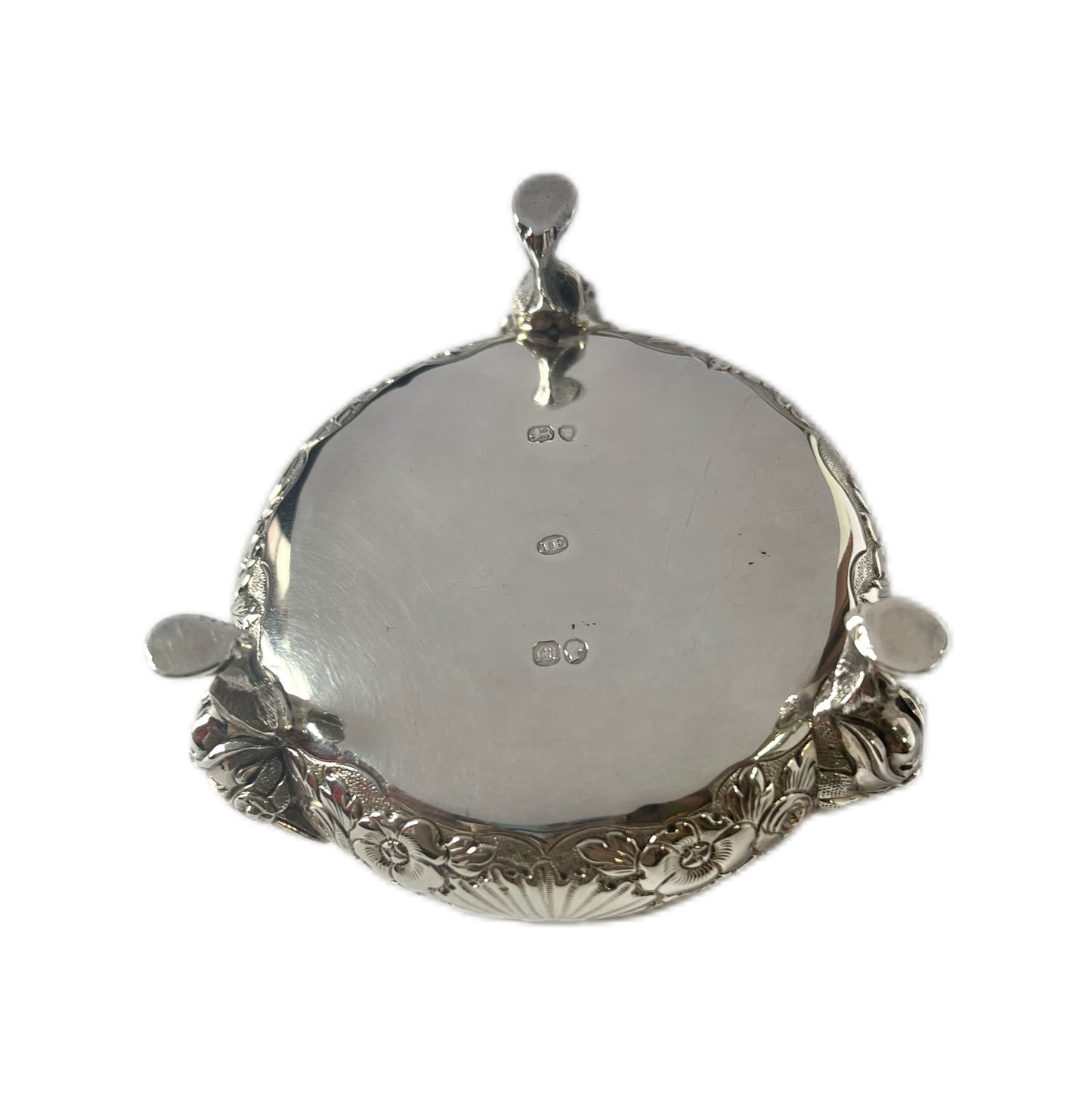 Unusual and rare High Victorian sterling silver master salt, John Evans II
