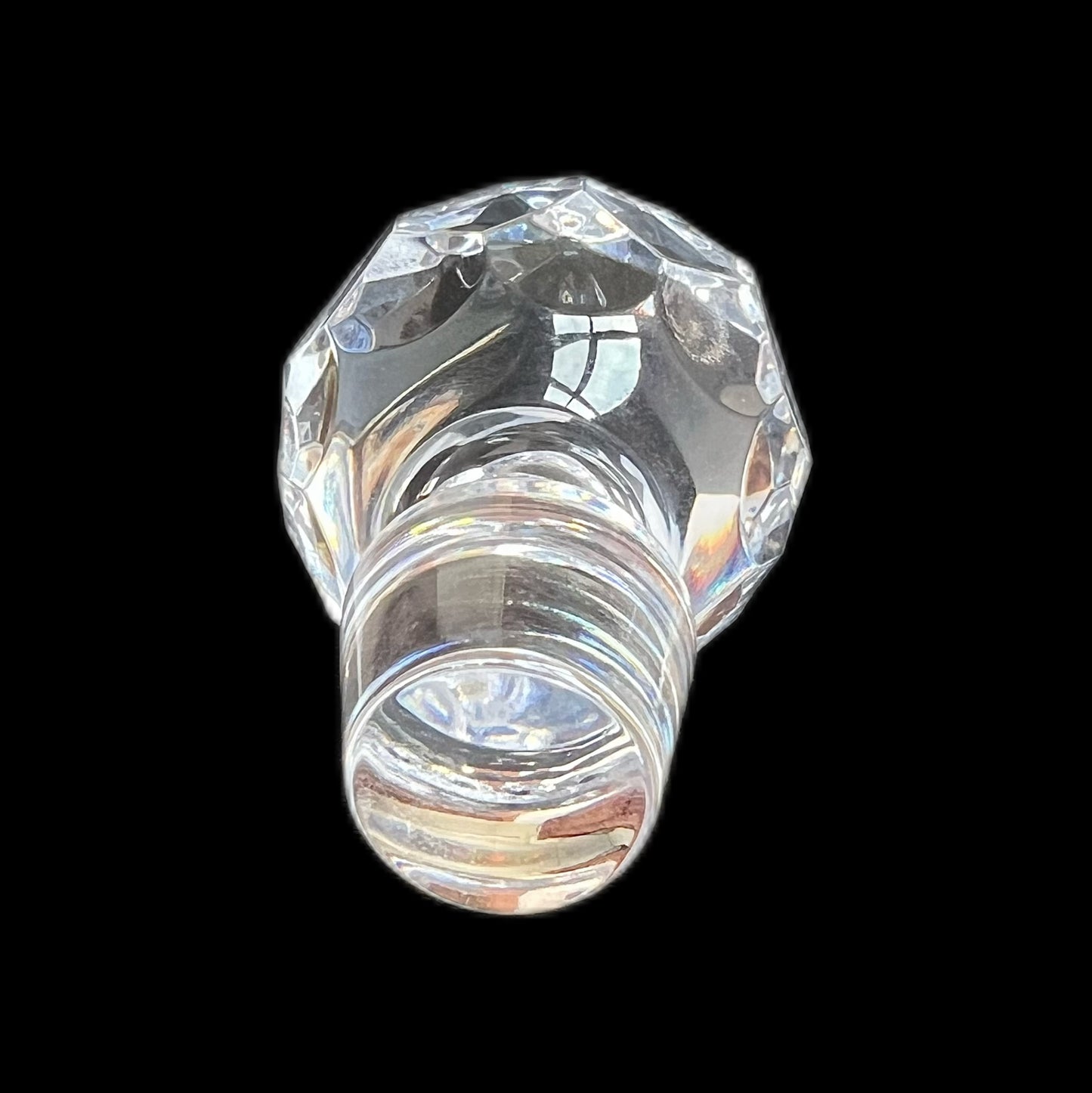 Vintage Atlantis Portugal crystal decanter with sterling silver caged overlay