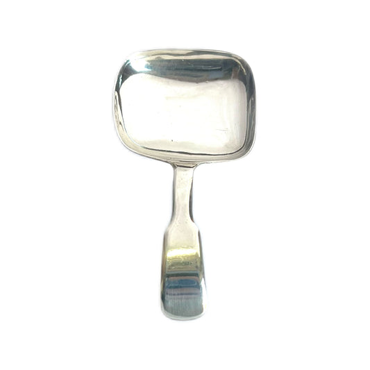 Antique George III sterling silver tea caddy spoon, by William Pugh, 1815