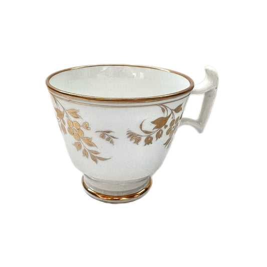 Antique late Georgian Regency period hand-painted gilt floral teacup, early 19th century